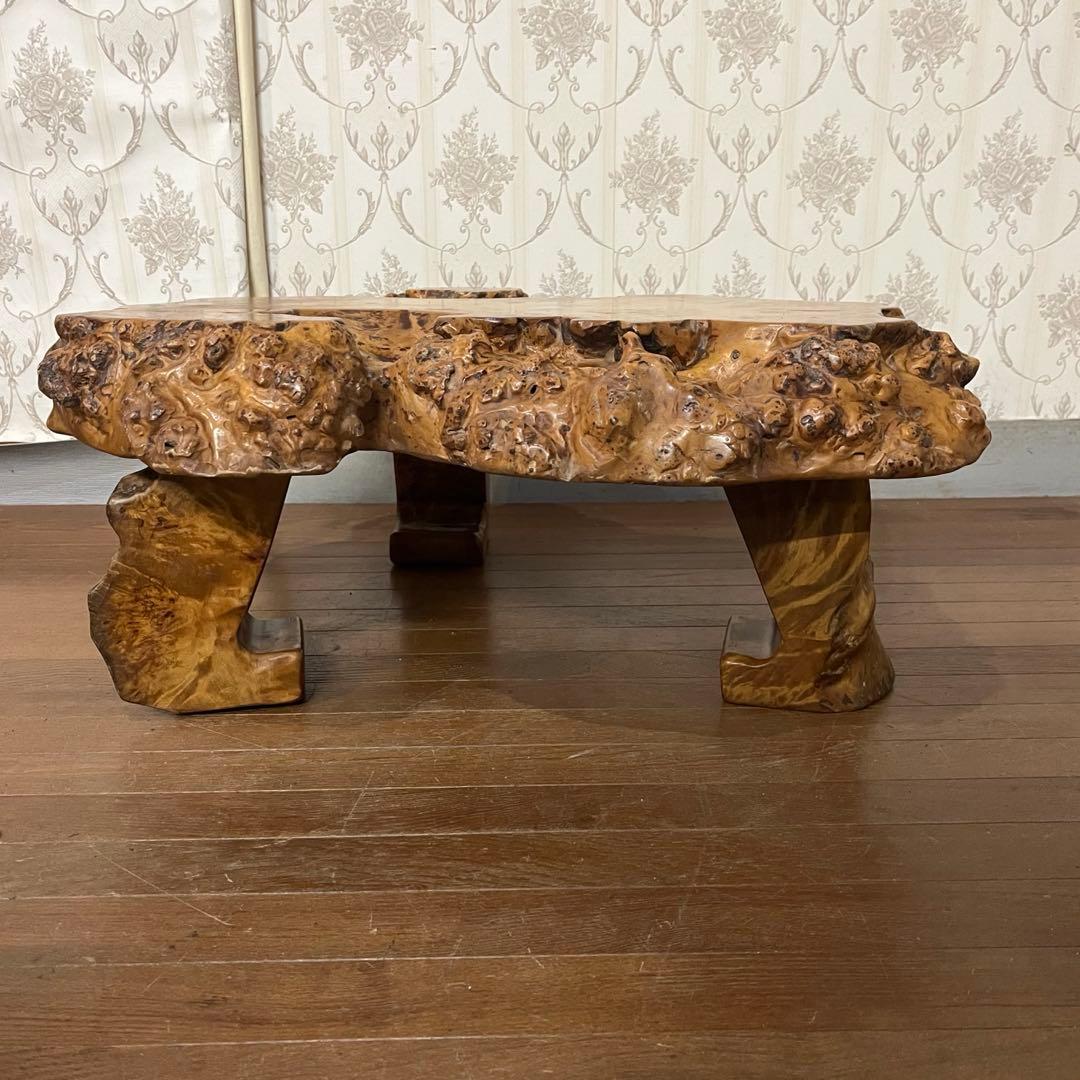 【アンティーク】木製 無垢材 切り株 木の根 座卓 飾り台 花台 古道具 古民家