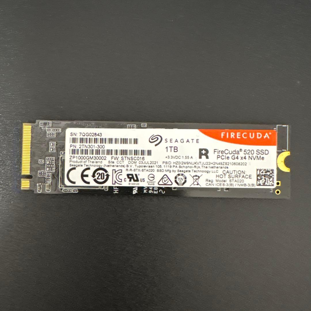内蔵型SSD Seagate FireCuda 520 M.2 SSD 1TB NVMe