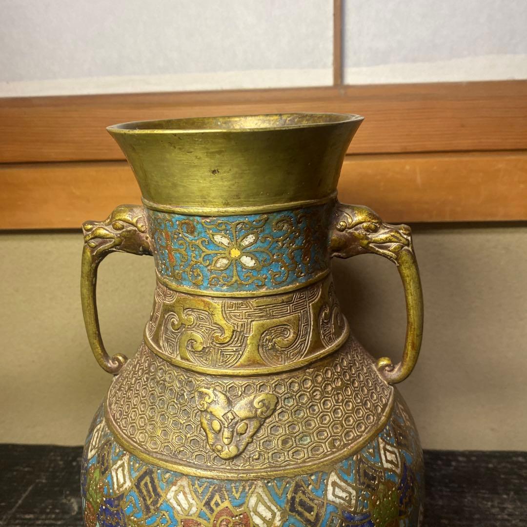 大日本帝国海軍司令部蔵　中国七宝花瓶