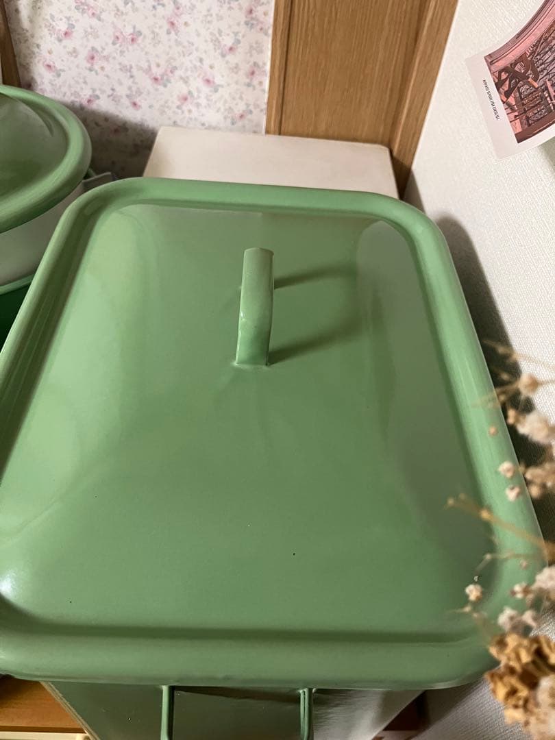 あ*こ様 ホーロー BREAD ブレッド缶 グリーン 協和工業　アンティーク