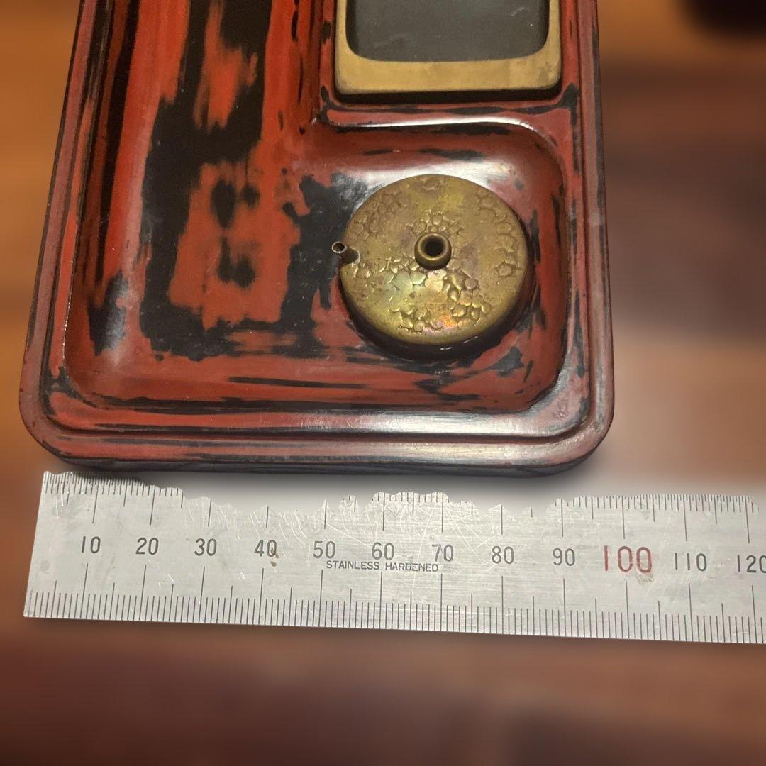 漆器 文箱 木目調 蒔絵、根来塗