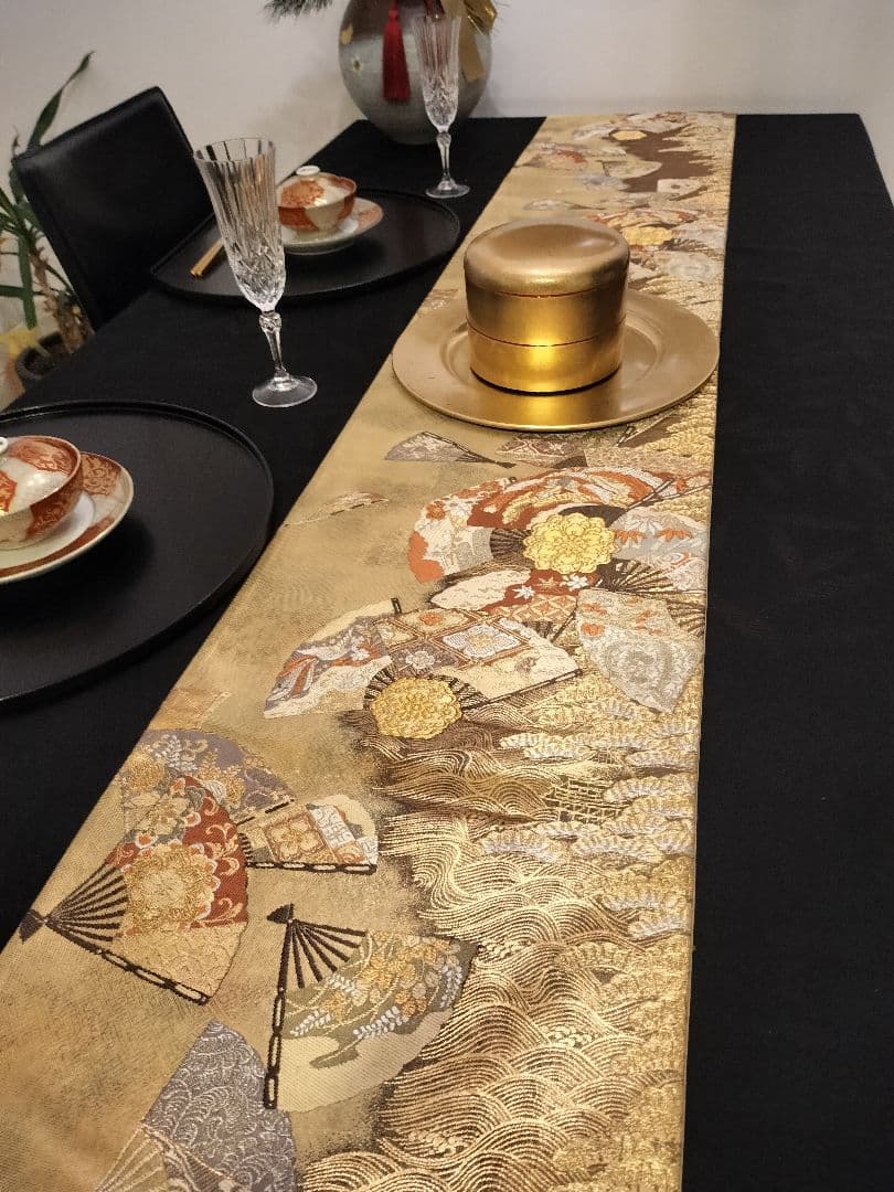 Tyako　A802高級‼️ひな祭り‼️袋帯テーブルランナー2m16cm