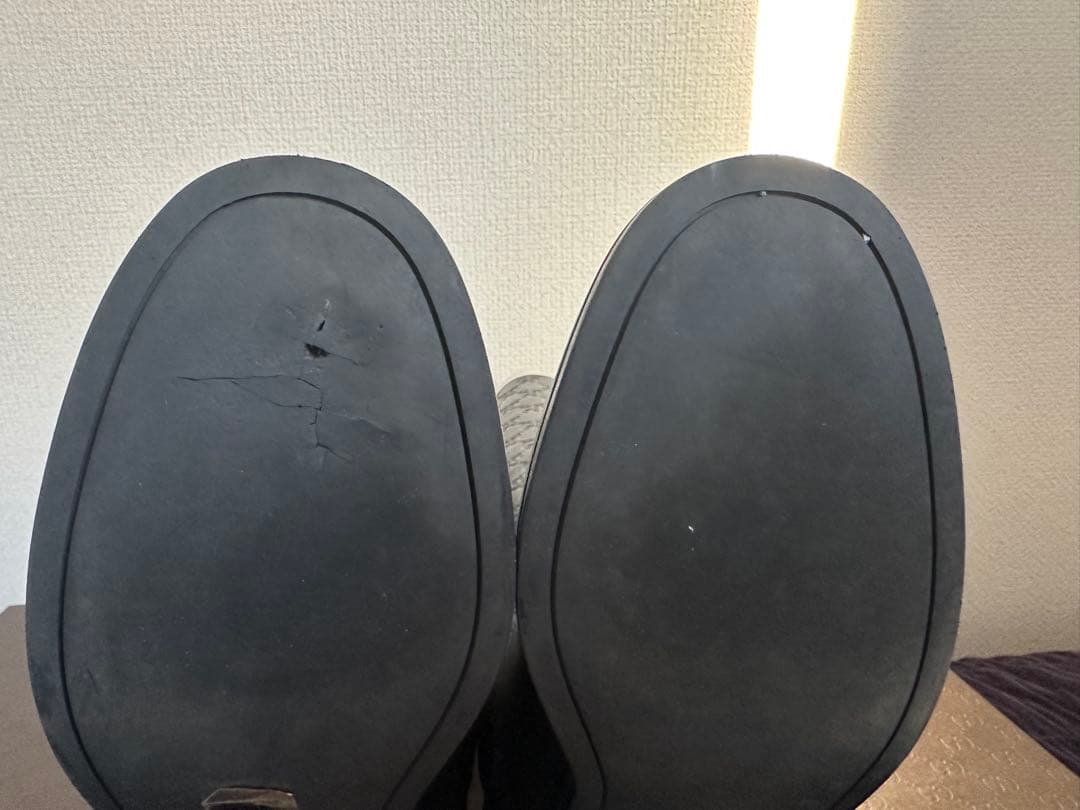 GUCCI ブラックレザー ロングブーツ GGパターン　39サイズ