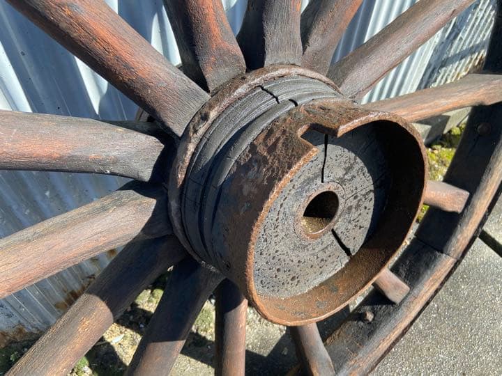 でかい 木製車輪 110センチ アンティーク