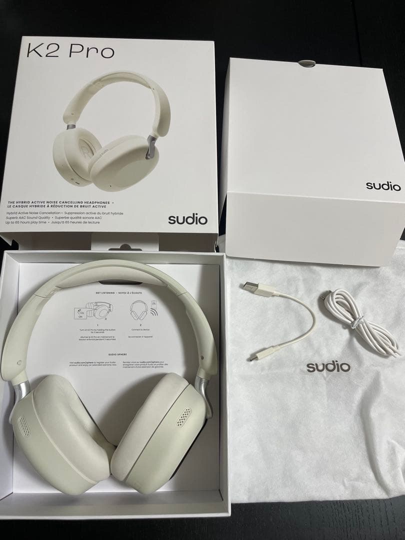 新品☆未使用 Sudio K2 Pro ワイヤレスヘッドホン ホワイト