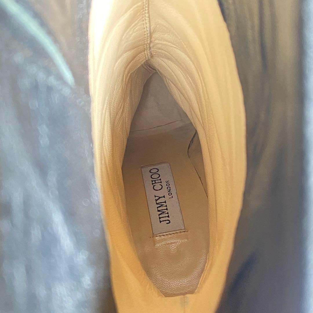 極美品♡ジミーチュウ レザーバイカーブーツ GALEN　ピンヒール シワ革加工