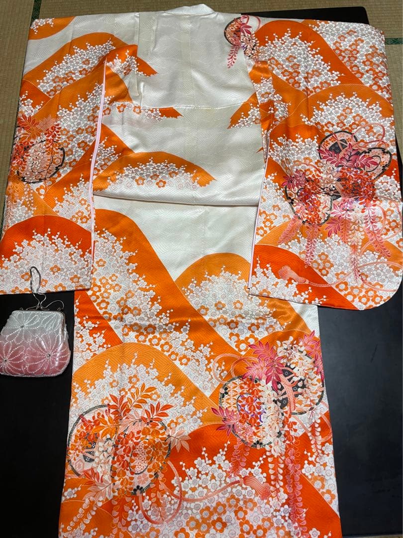 再値下　新品　七五三　6歳7歳 8歳　140㎝　草履21㎝　正絹着物　四つ身着物