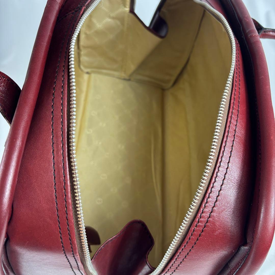 青木鞄 ボストンバッグ オールレザー ボルドー　鍵付き　自立