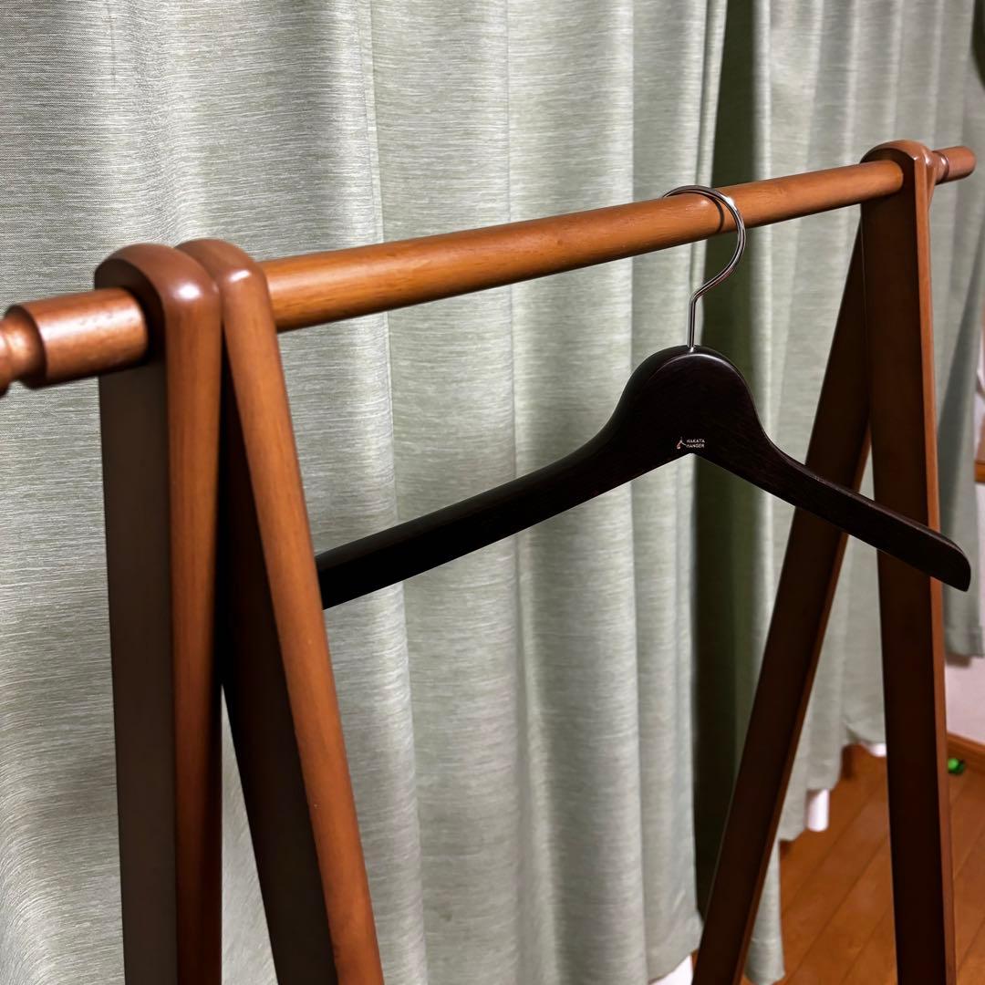 【超美品】【家具】木製ハンガーラック ブラウン　高さ約148幅約80奥行き50