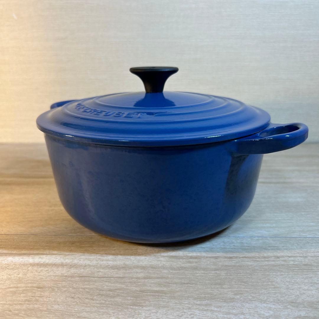 ルクルーゼ　ココットロンド　20cm ブルー　両手鍋　鍋