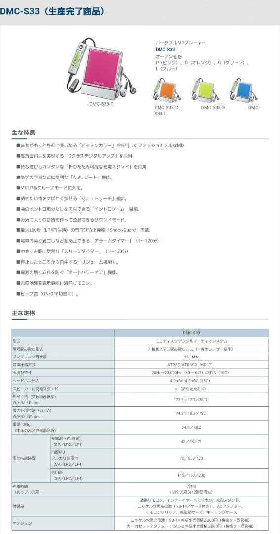 【希少】KENWOOD OMC-S33-L デジタルMDプレーヤー