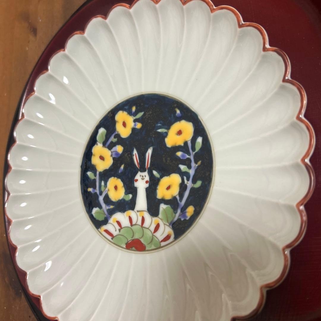作家　陶芸作家　空萌工房 うさぎ 田口紀美子　菊割皿