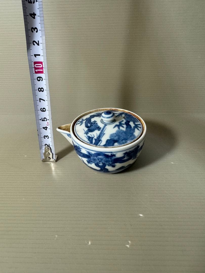 2385 九谷焼　染付青花　松竹梅　宝瓶　時代物