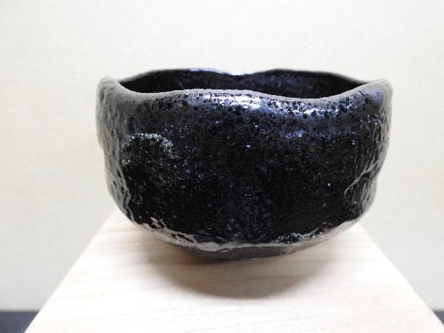 小川長楽　黒茶碗　共箱　MA21