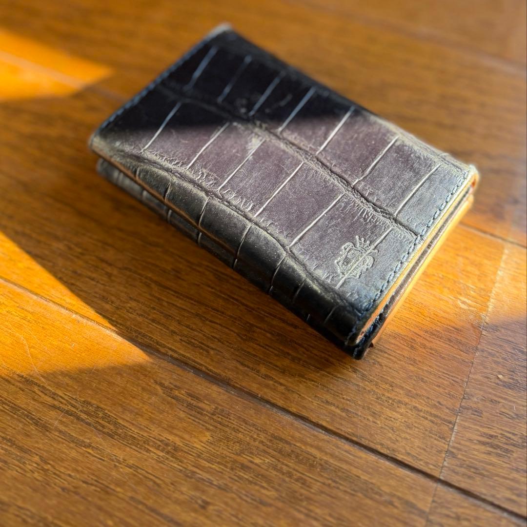 Felisi フェリージ 名刺入れ909 レザー 黒 型押し