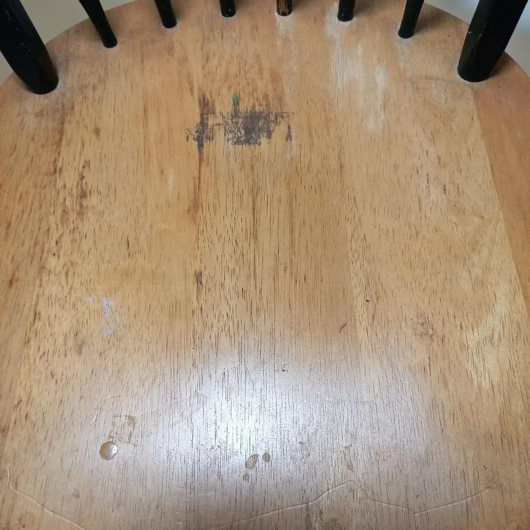 レトロスピンドルチェア 木製 緑と木目