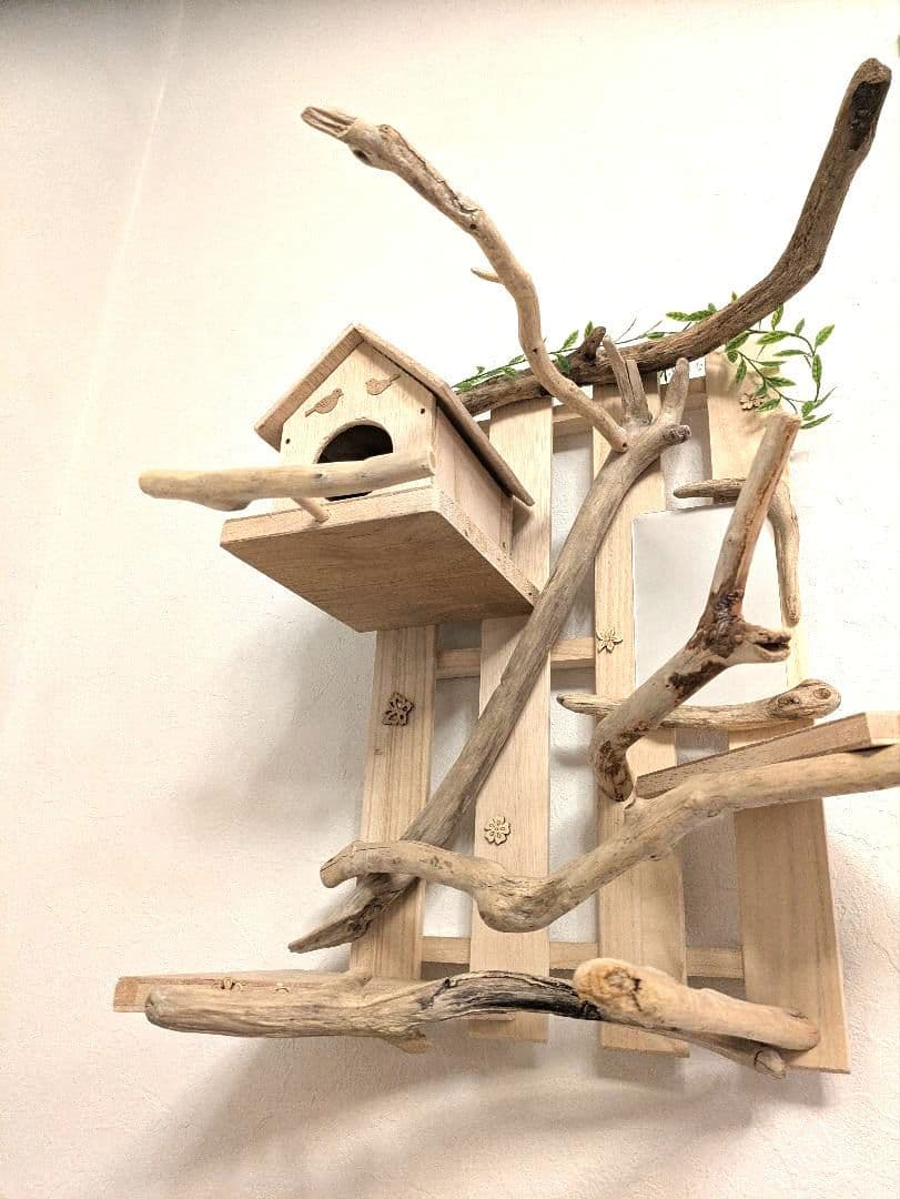 バードアスレチック　流木　壁掛け 止まり木 36バードトイ　バードジム