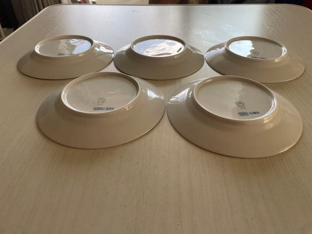 17cm ロイヤルコペンハーゲン ブルーフルーテッド ハーフレース 皿 5枚