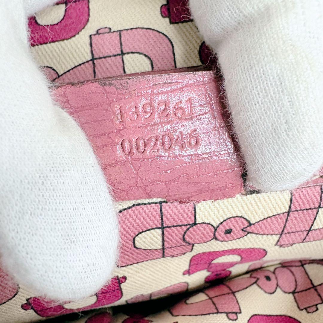 GUCCI 139261 GGキャンバス トートバッグ ピンク ハンドバッグ