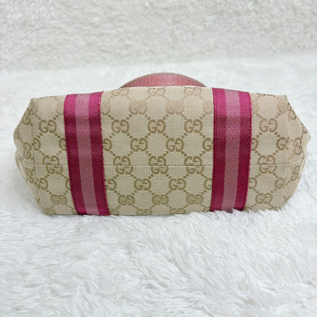 GUCCI 139261 GGキャンバス トートバッグ ピンク ハンドバッグ