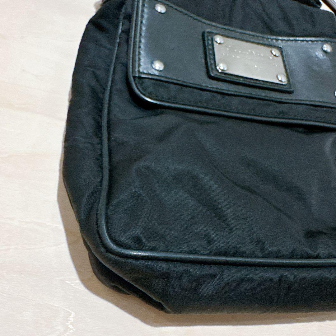 DOLCE&GABBANA ドルガバ ミニショルダーバッグ ナイロン レザー 黒