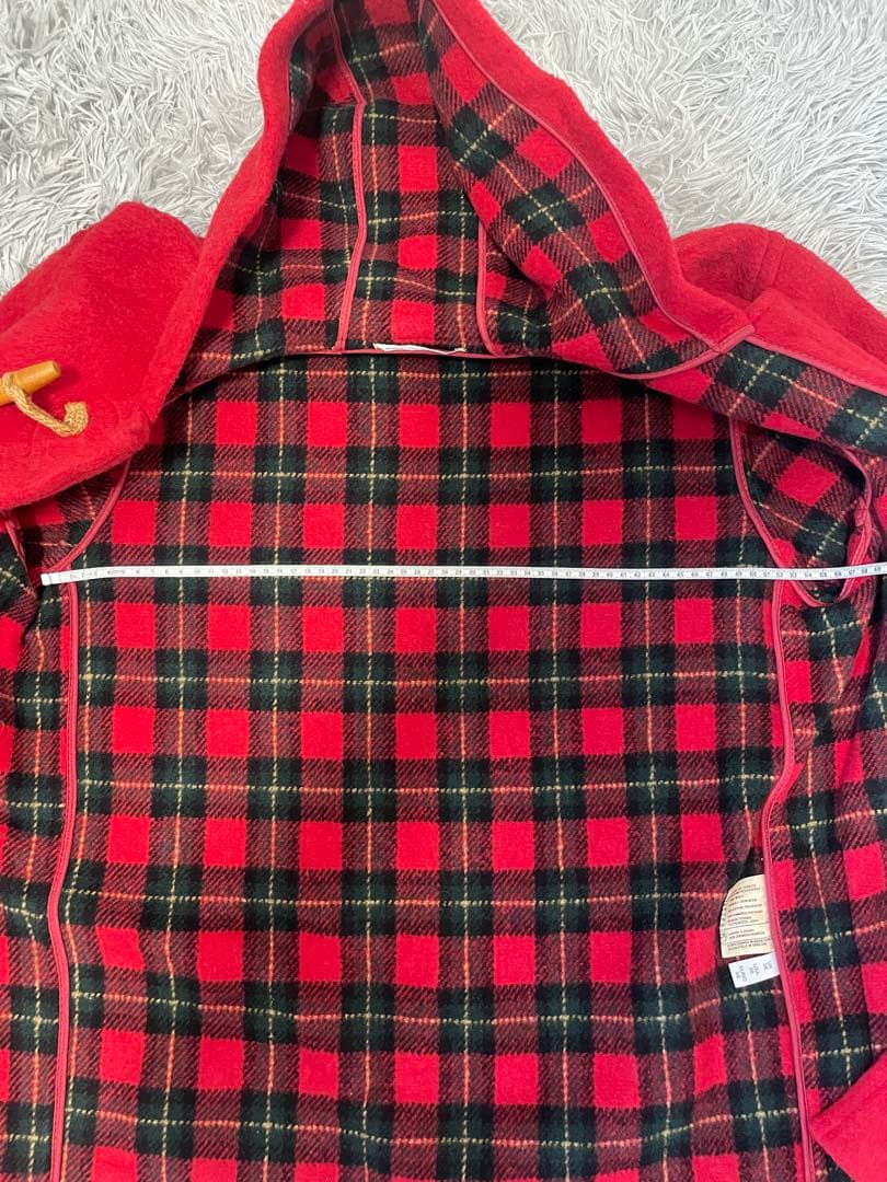 超希少 ウール赤ダッフルコート フード付き