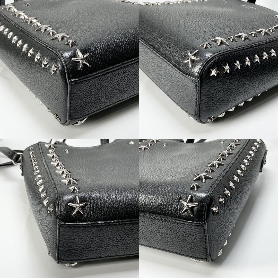 JIMMY CHOO　ミニペガシ2wayトートバッグ　スタースタッズ