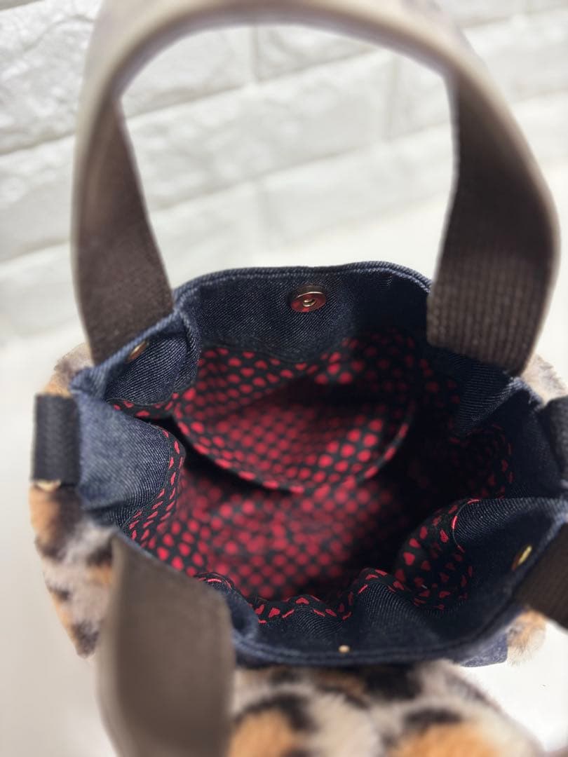 ゆ*ら様 コヤンイサムチョン　ハンドメイド　ファーミニバッグ　ヒョウ柄ベージュ