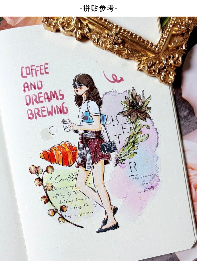 自元素文创《秋实若梦》海外マスキングテープ　マステ 【2293】