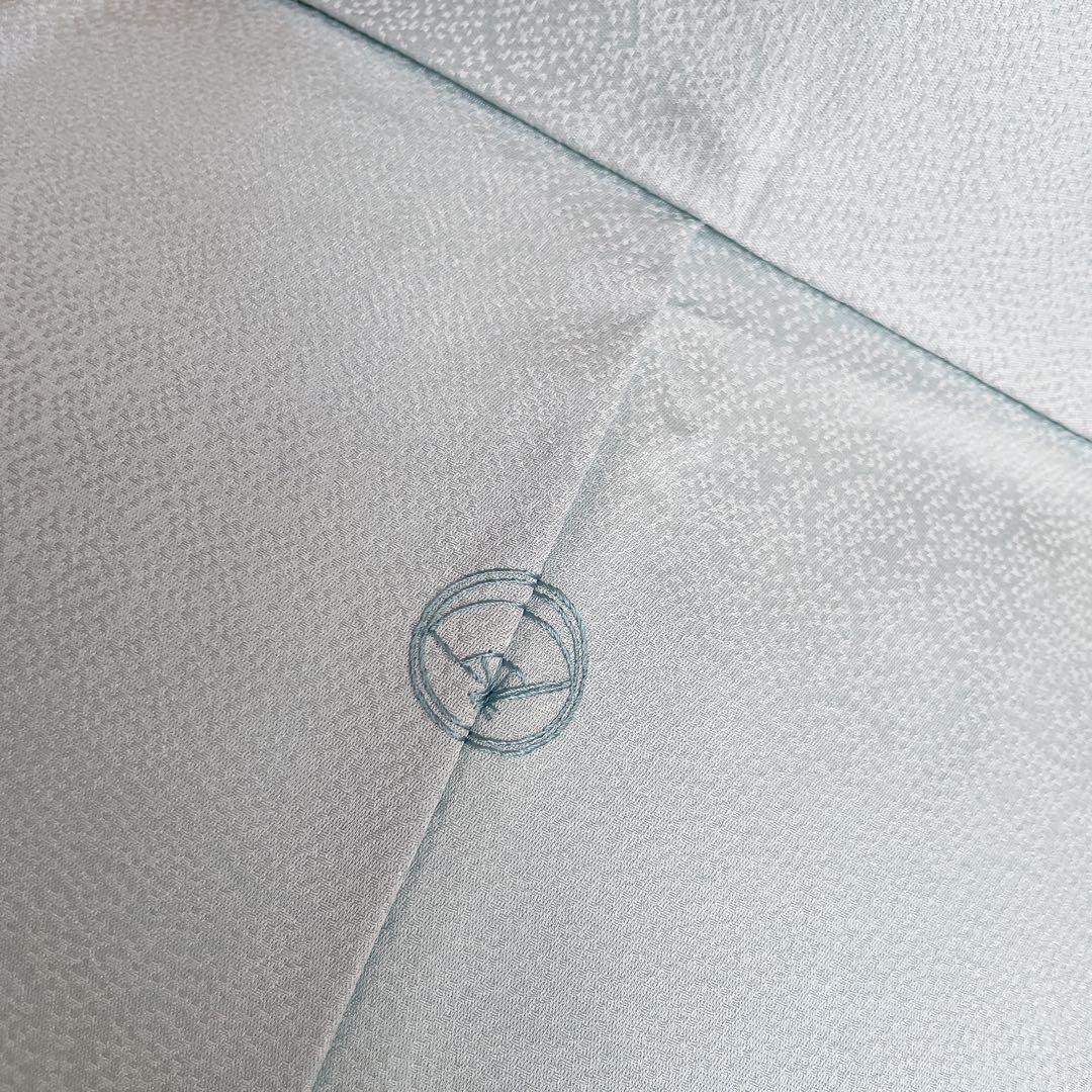 色無地　フルセット　唐草地紋　水色　シンプル　礼装　カジュアル　着物　I9