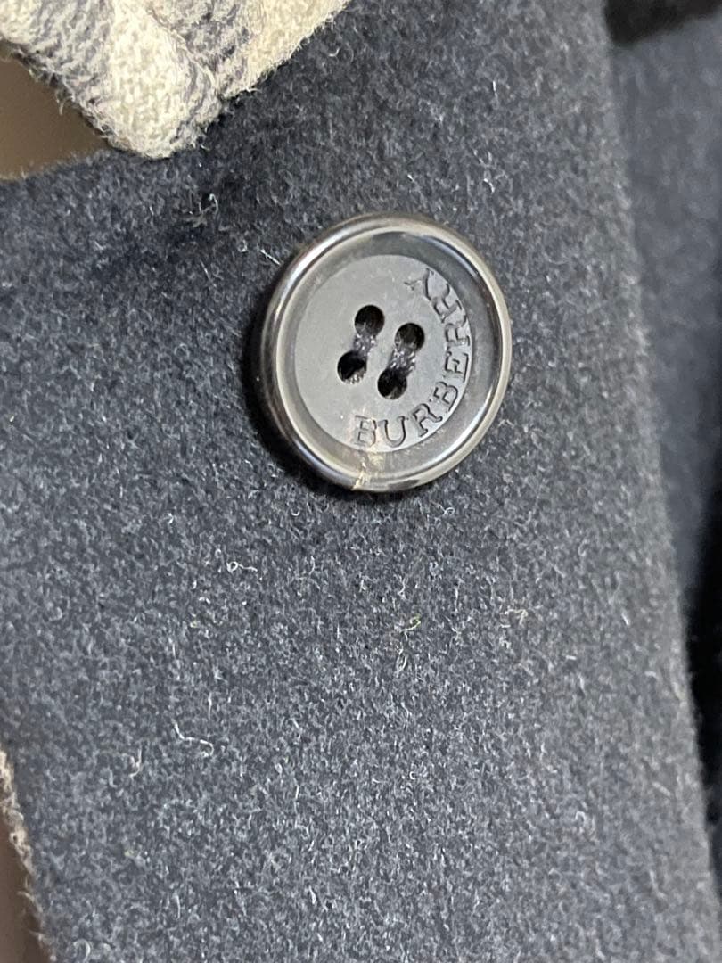 【極美品】BURBERRY LONDONカシミア混ウールロングコートフード付き