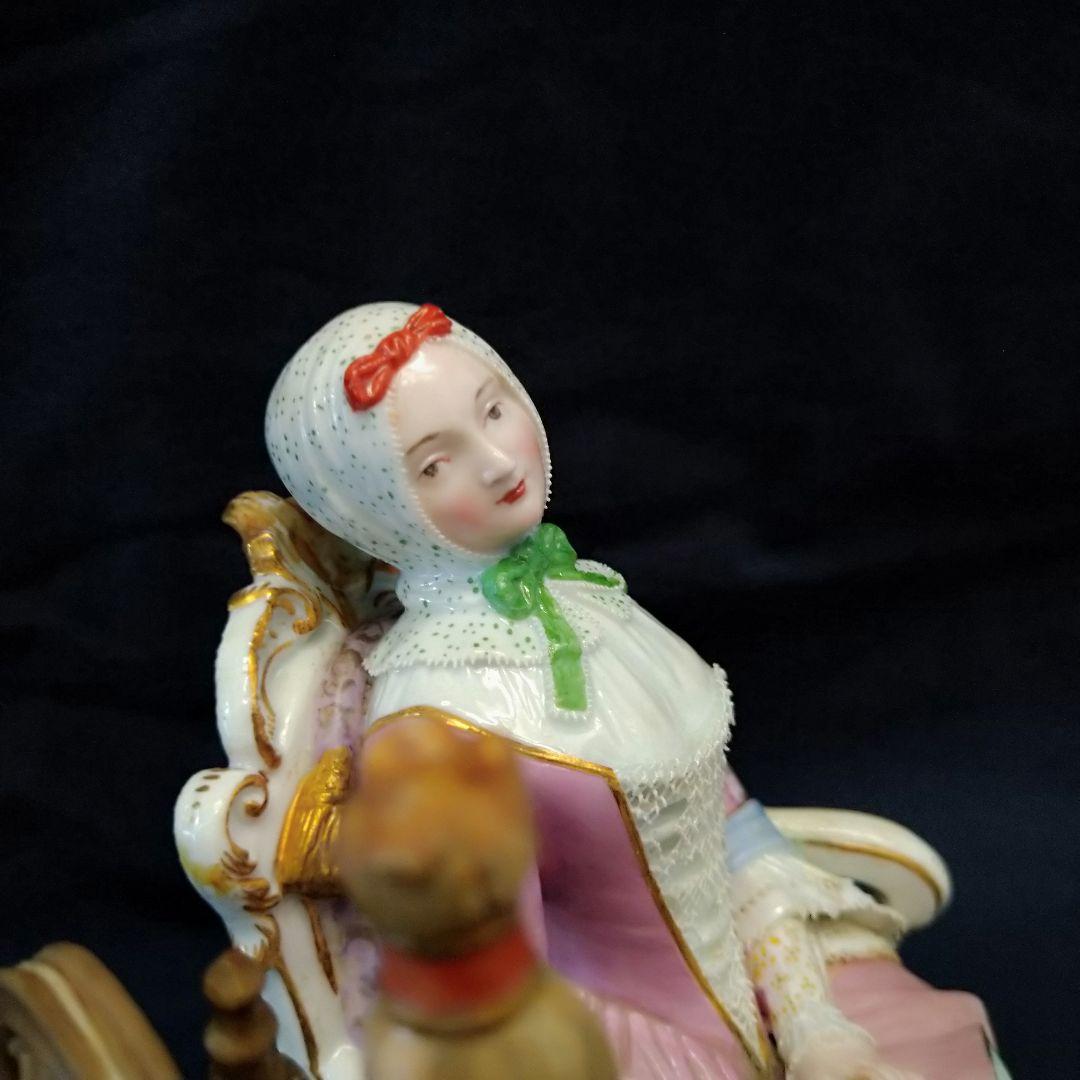 ✤1924年以前マイセン（Meissen）『糸を紡ぐ女性』