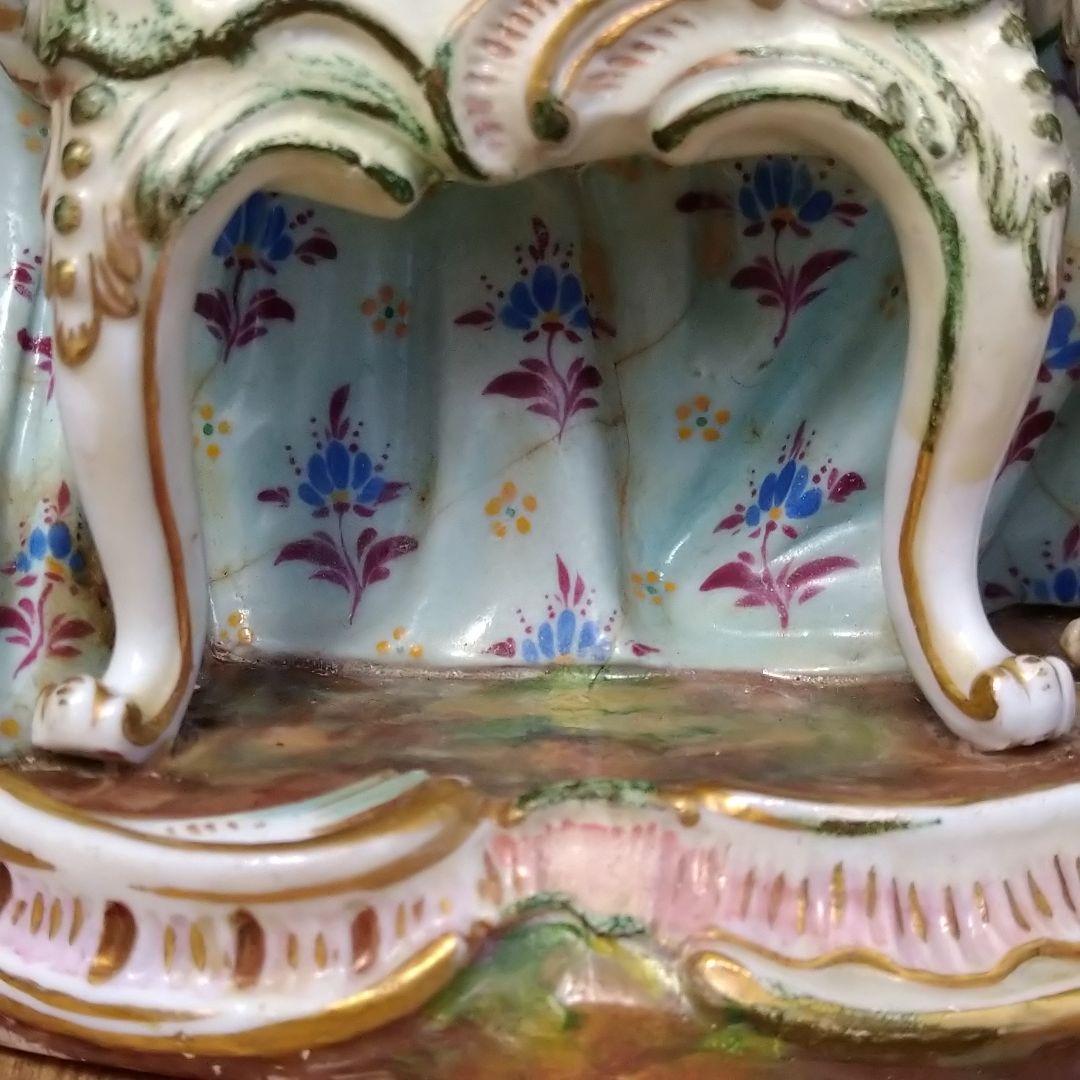 ✤1924年以前マイセン（Meissen）『糸を紡ぐ女性』