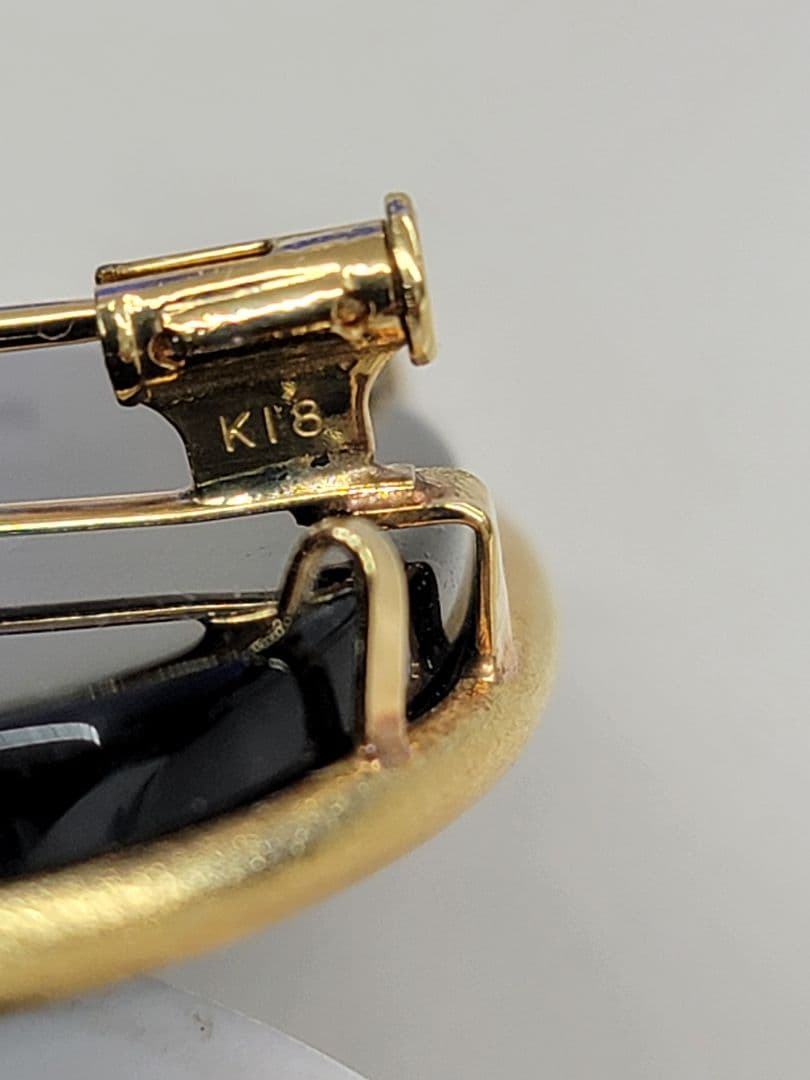 F.W. サイン入り 作家物 ストーン カメオ 瑪瑙 K18刻印あり