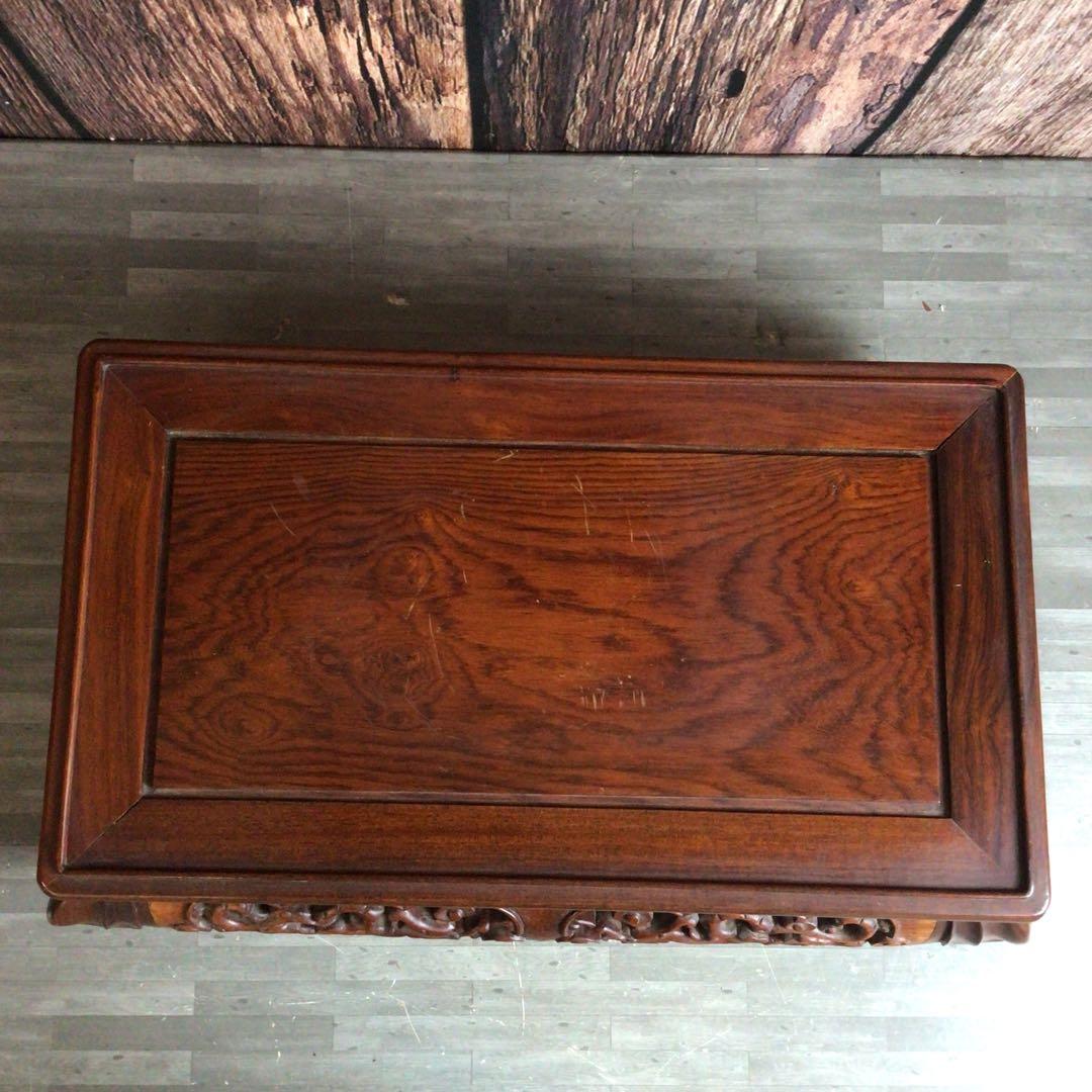 唐木 透かし彫り 花台 盆栽台 香炉台 アンティーク