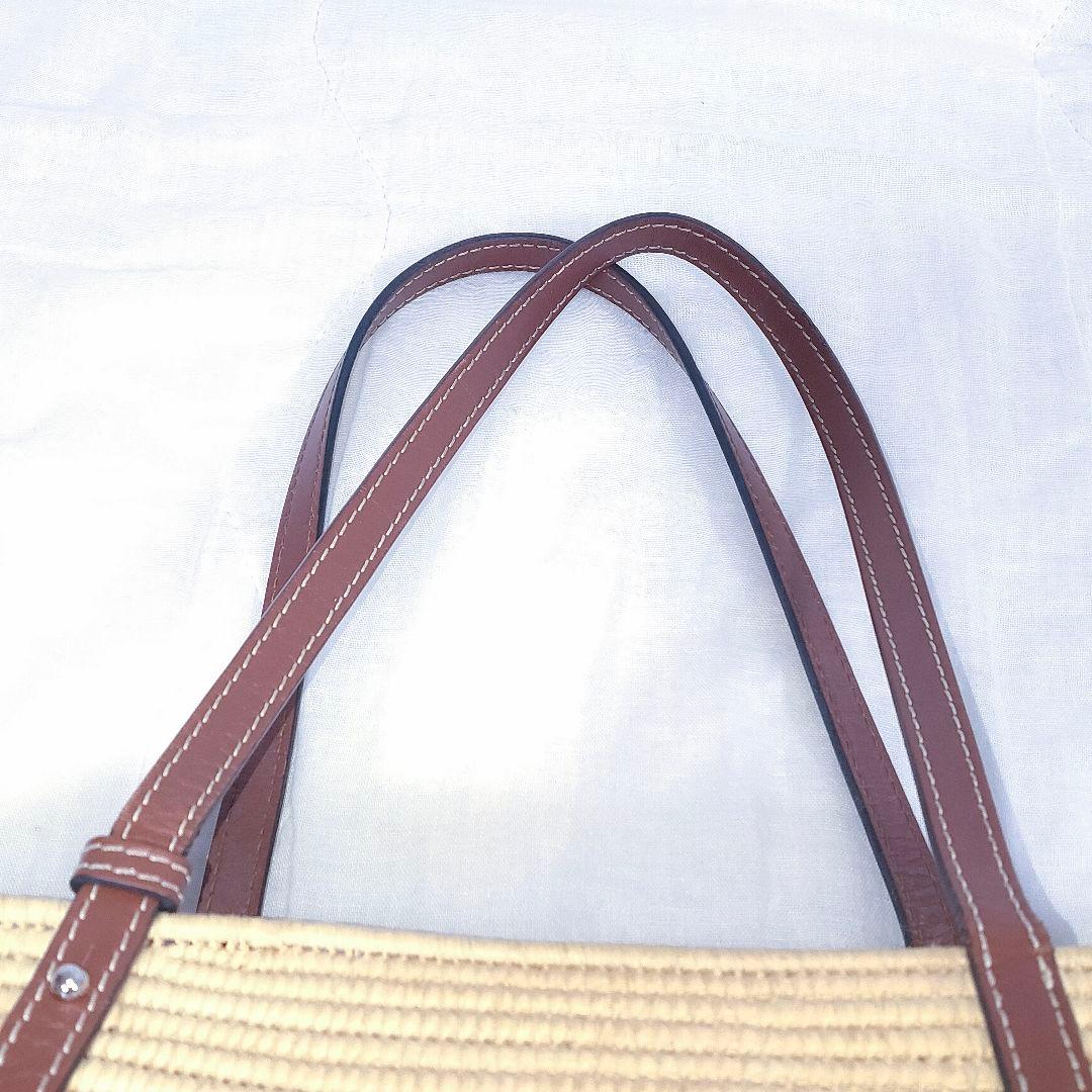 百鬼 ロエベ スクエア バスケット トートバッグ スモール ベージュ かご