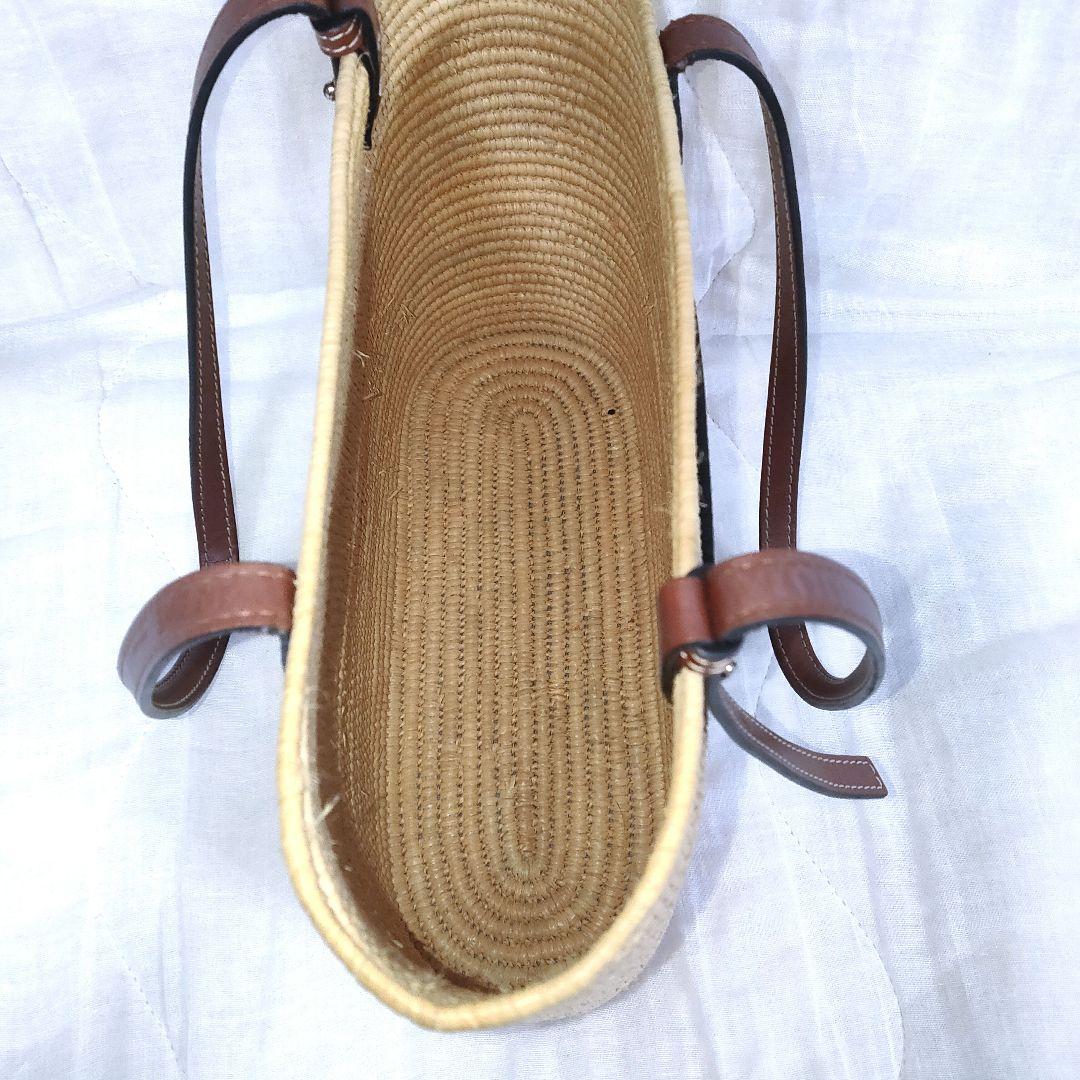 百鬼 ロエベ スクエア バスケット トートバッグ スモール ベージュ かご