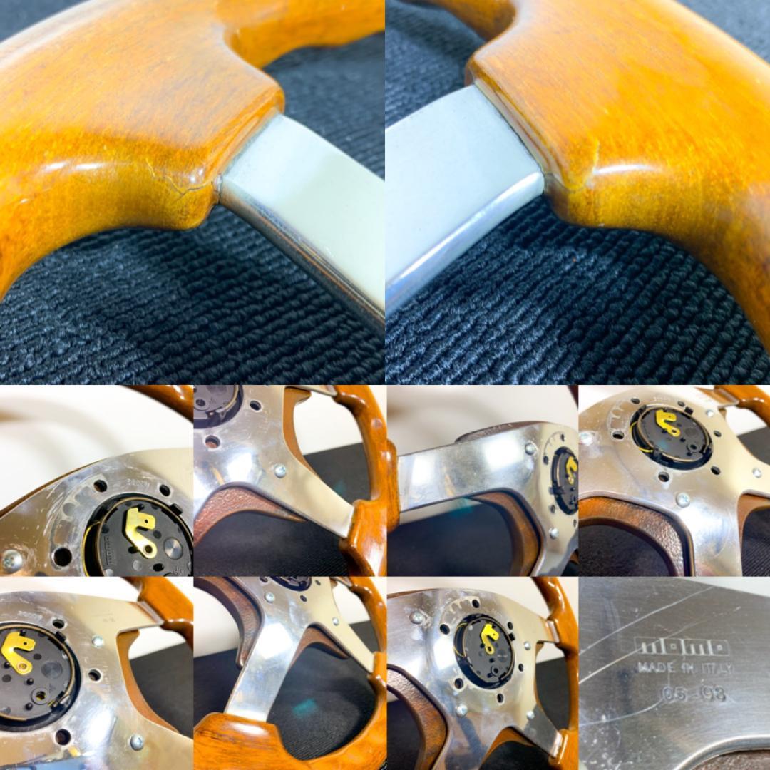 モモ アストラ ウッドステアリング 35.5パイ ホーンボタン付 93年製 希少