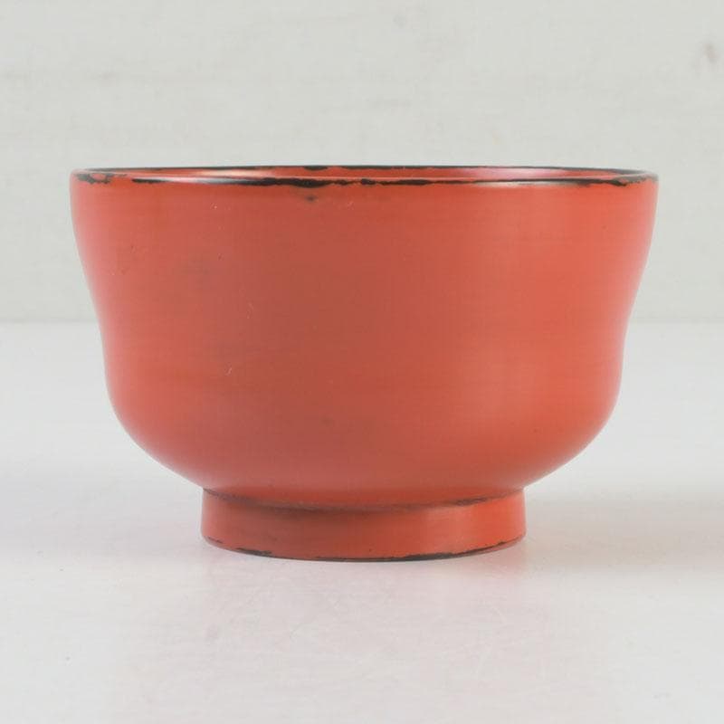 木地師　三代　村瀬治兵衛作　朱塗　盃　ぐい呑　共箱　V　9883