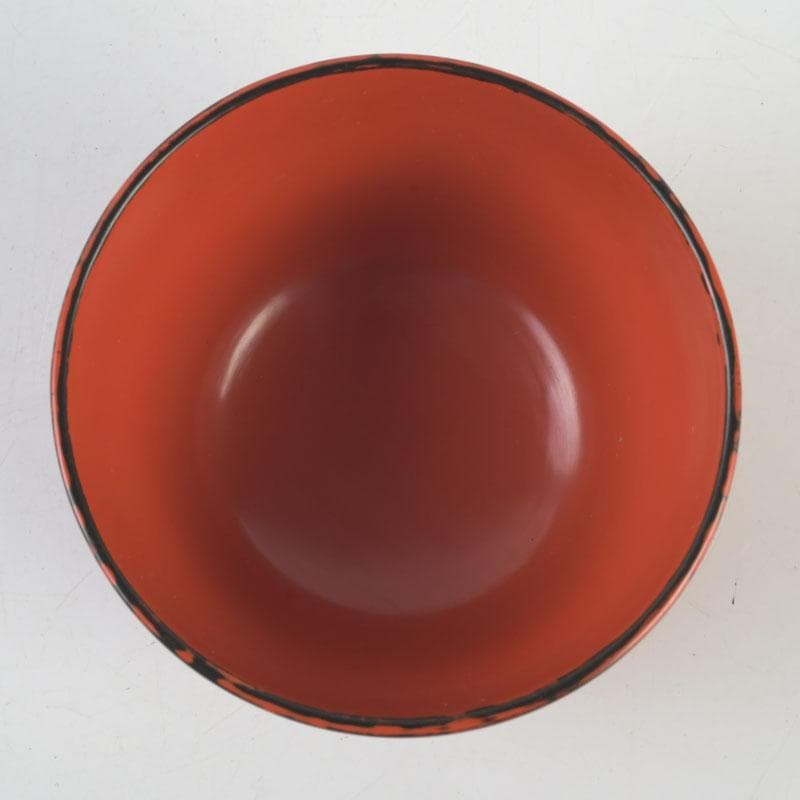 木地師　三代　村瀬治兵衛作　朱塗　盃　ぐい呑　共箱　V　9883