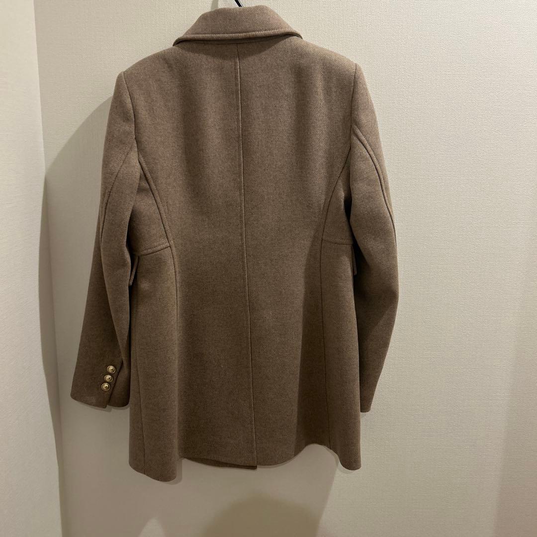 新品タグ付きウール混ショートダブルブレストコート ZARA Lサイズ ベージュ