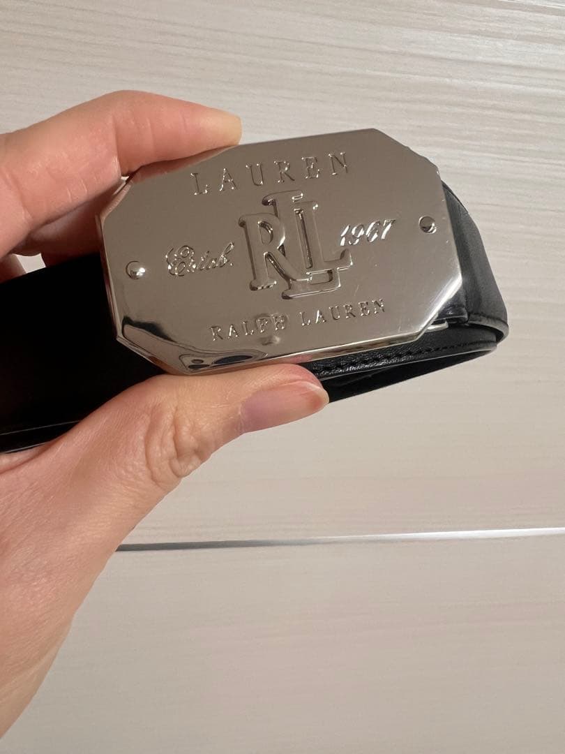 ★超美品★Ralph Lauren ブラックレザーベルト