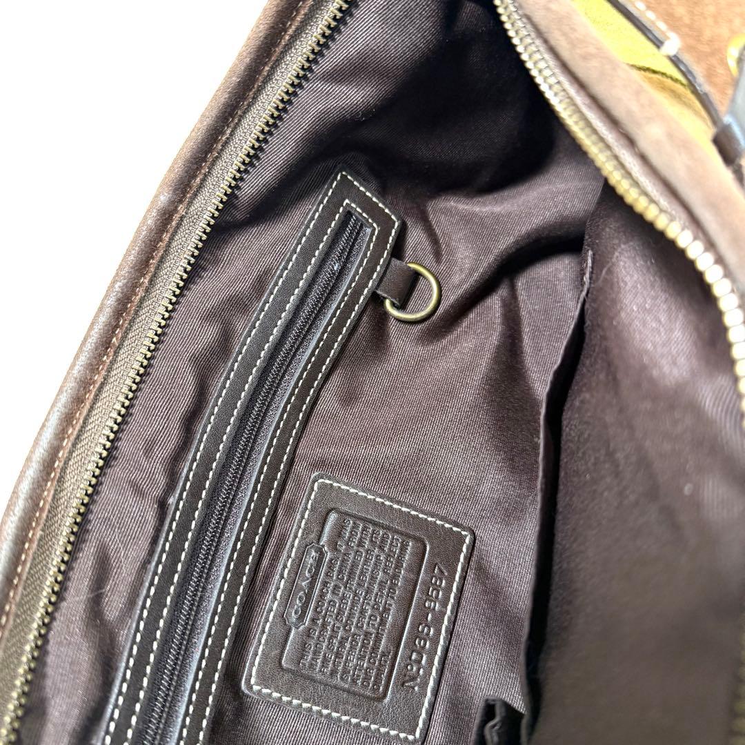 COACH コーチ 9587 スエード×レザー パッチワーク ショルダーバッグ