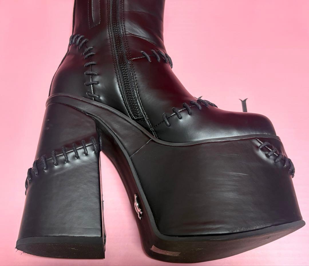 Charla Tedrick チャンキーヒールブーツ 14cmソール 厚底ブーツ