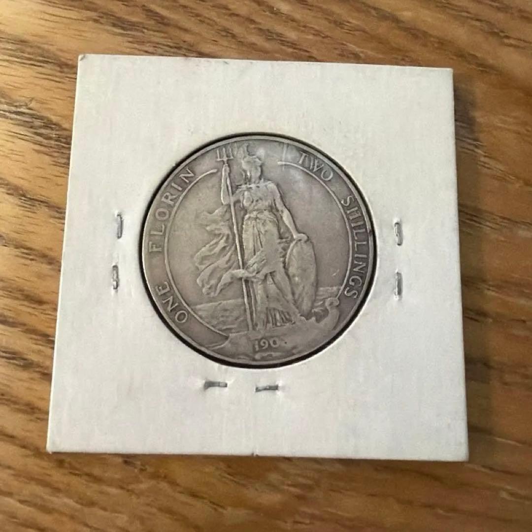1902年　イギリス　2シリング銀貨　1フローリン　希少銀貨