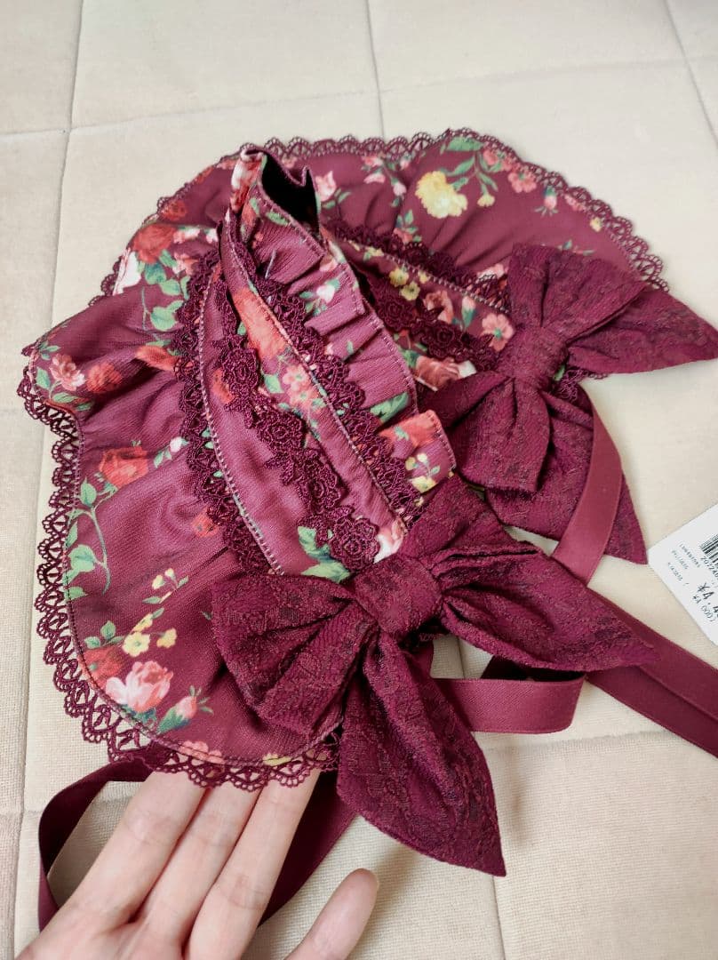 axes kawaii アンティークローズ柄ジャンパースカート＋ボンネットセット