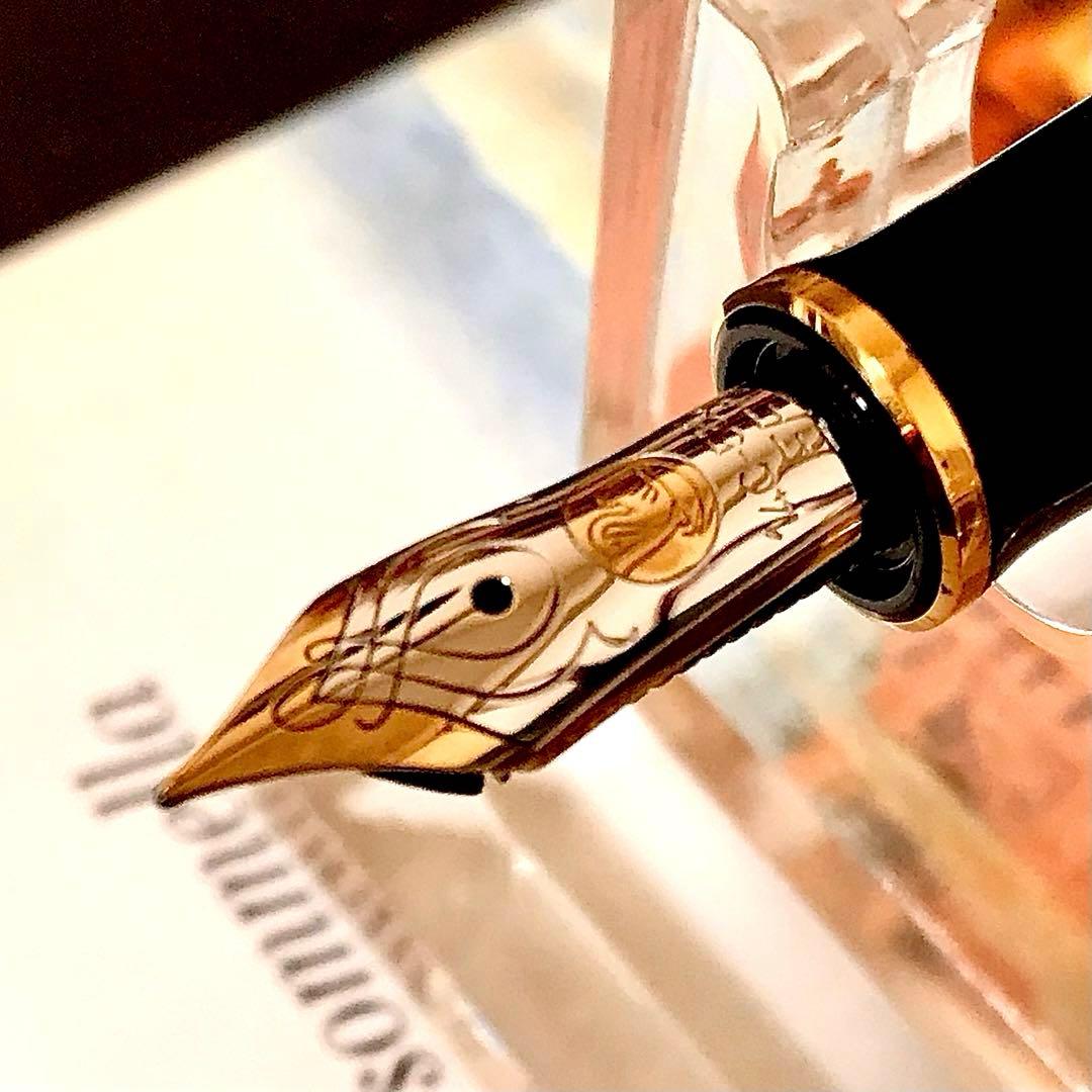 ☆お勧め☆美しいペリカン万年筆スーベレーンM400グリーン縞(EF)☆極上美品