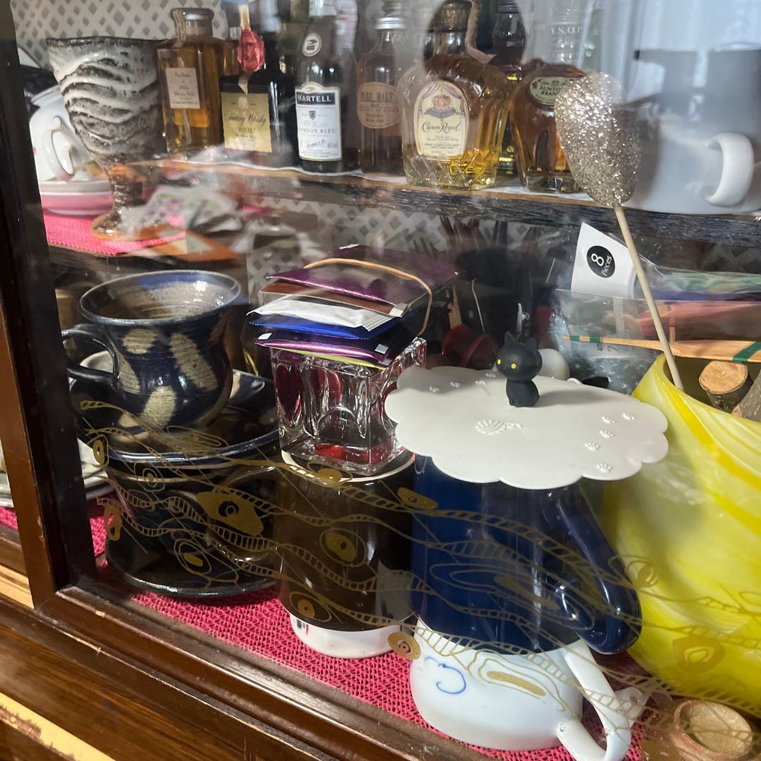 引取割引します！値下昭和木製食器棚 ガラス扉付　発送1/ですと31か2/1予定