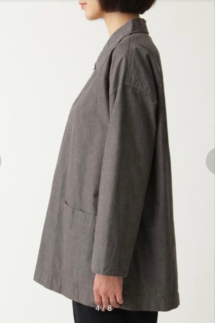 MHL. ⿻ メランジ コットンシャンブレー プルオーバー ルーズ ナチュラル