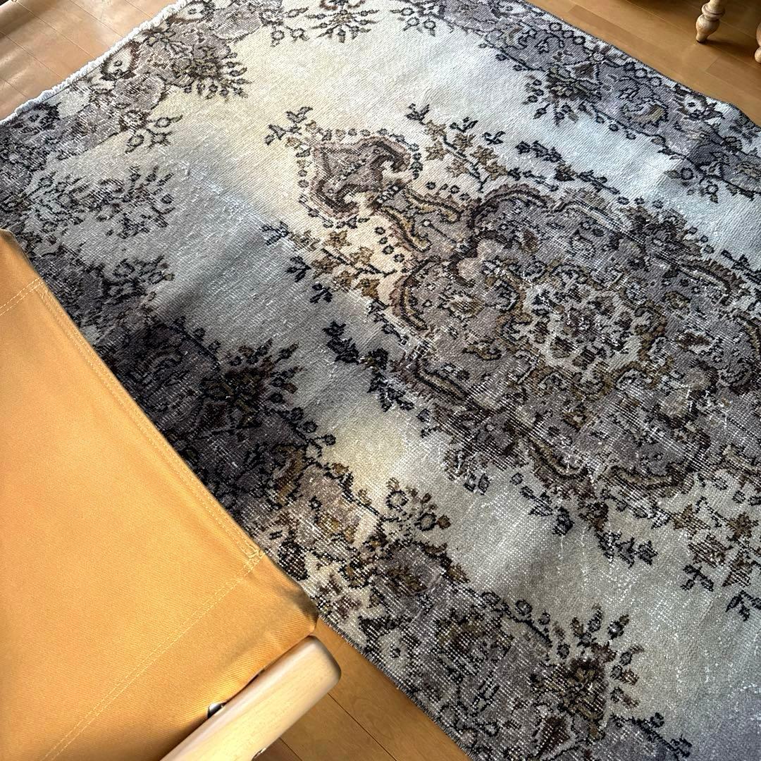 専用116×204 グレージュ×ブラウン　王道メダリオン　トルコヴィンテージラグ